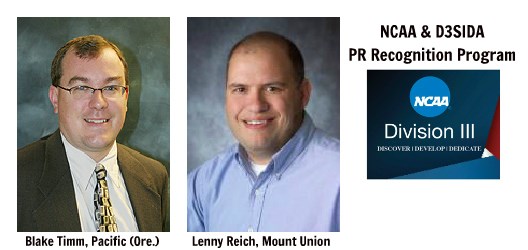 Publicity efforts by three CoSIDA Division III members recognized by NCAA and D3SIDA